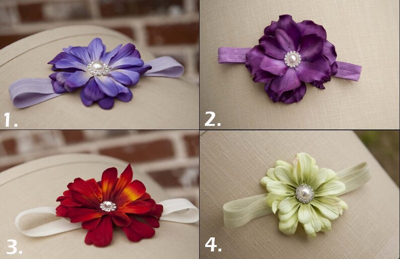 Purple Lavender Baby headband pink flower Small Flower Etsy