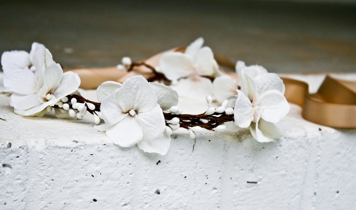Flower girl hair accessories hair wreath ivory flower girl Etsy