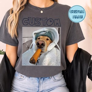 Custom Pet Photo T-Shirt: Vintage Style Cotton Tee, Dog/Cat Lover Gift