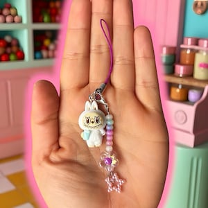 Labubu Phone charm / cute phone accessory / Labubu charm / Cell phone strap / Phone accessories / cute phone accessory gift / gifts for her
