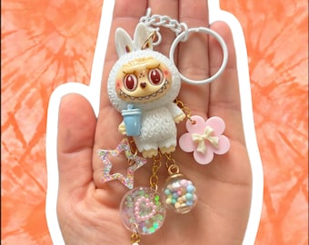 Ty Mini Boos Clips Schlüsselanhänger - Eule 'Moonlight', Lila & Blau, Mit Quaste, 10cm