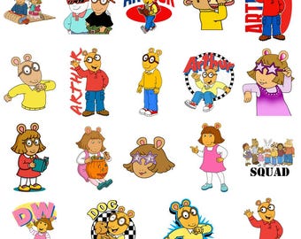 Arthur SVG- und PNG-Bundle | Retro-Kinder-Cartoon-Cliparts | Digitale Kunst von Arthur und seinen Freunden