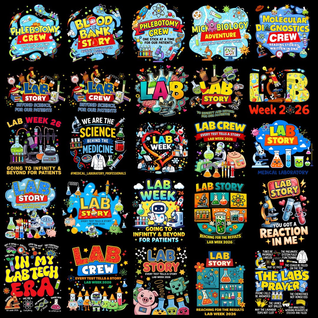 20+ Lab Week 2026 PNG Bundle, Lab Story Design, Laboratory Team PNG ...