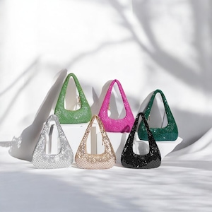 Sac de soirée à sequins scintillants Sac à main léger pour fête, aisselles brillant Sac à main pour femme avec partie zippée Cadeau pour elle