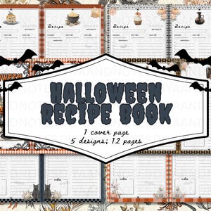 Halloween Junk Journal Pages: Recipe Collage, Scrapbook Printables (Digital Download)