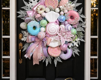Pastel Candy Christmas Wreath, Candyland