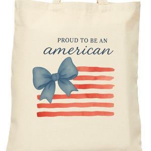 Patriotic Cotton Canvas Tote Bag: American Pride, Eco-Friendly Shopping