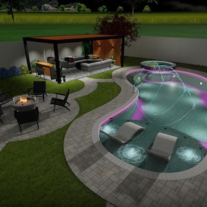 Online landskapsdesign: Anpassad bakgård och uteplats med 3D-renderingar