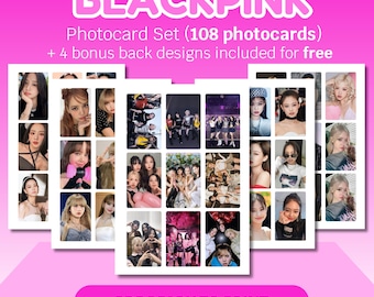 BLACKPINK 108 Photocard Set Freebie Digital Download Ready to print kpop Group & Member Designs