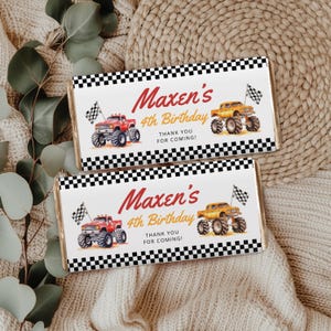 Invitación editable de Monster Truck: Need Four Speed para el 4.º cumpleaños (descarga instantánea) CPCBI452 imagen 12