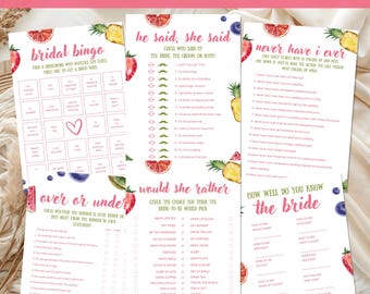 Fresh Off The Market Bridal Shower Games Bundle: Hand Drawn Theme (Editable Template) CPCBR422