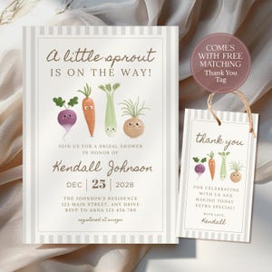 Little Sprout Baby Shower Invitation Locally Grown Garden Baby Shower Invitation Farmers Market Baby Shower Baby Shower Invite CPCBS252