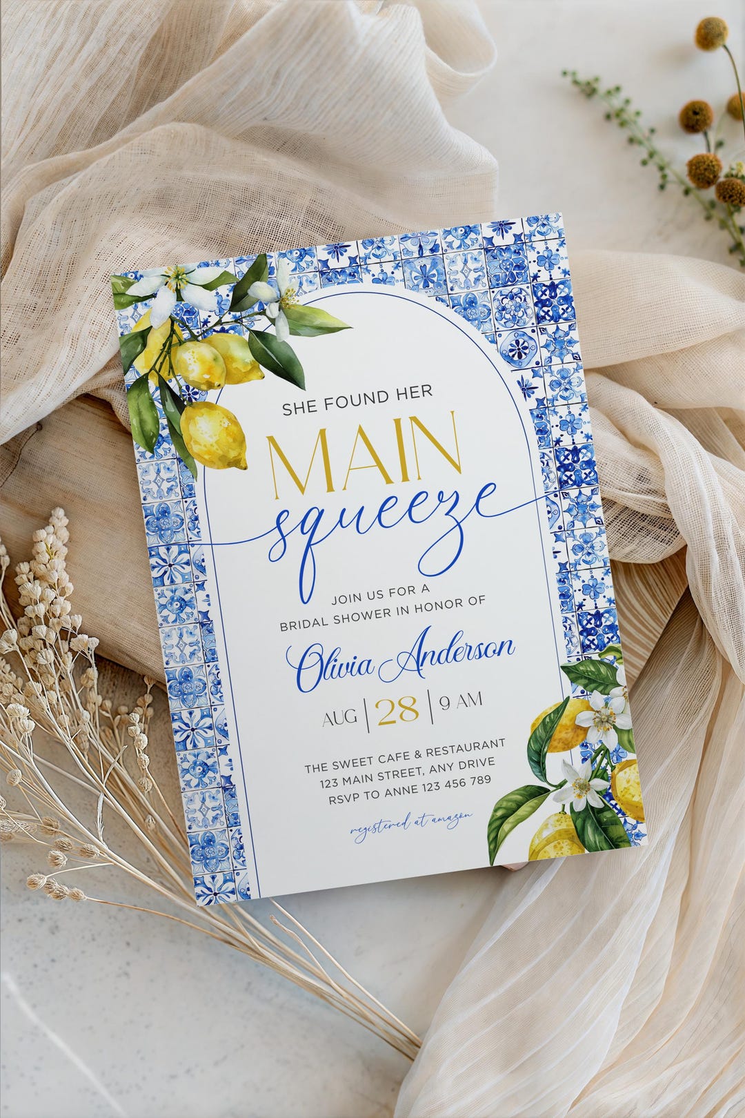 She Found Her Main Squeeze Bridal Shower Invite: Lemon Theme Invite ...