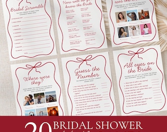20 That's Amore Bridal Shower Games Bundle Whimsical Hand Drawn Editable Canva That's Amore Bridal Shower Invite Games Bundle CPCBR451
