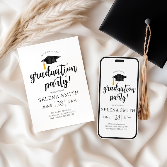 Graduation Party Invitation, Editable Template, Graduation Announcement, Grad Party Invite, College High School Graduation CPCGP174 - Etsy Graduation Party Invitation, Editable Template, Graduation Announcement, Grad Party Invite, College High School Graduation CPCGP174 - Etsy