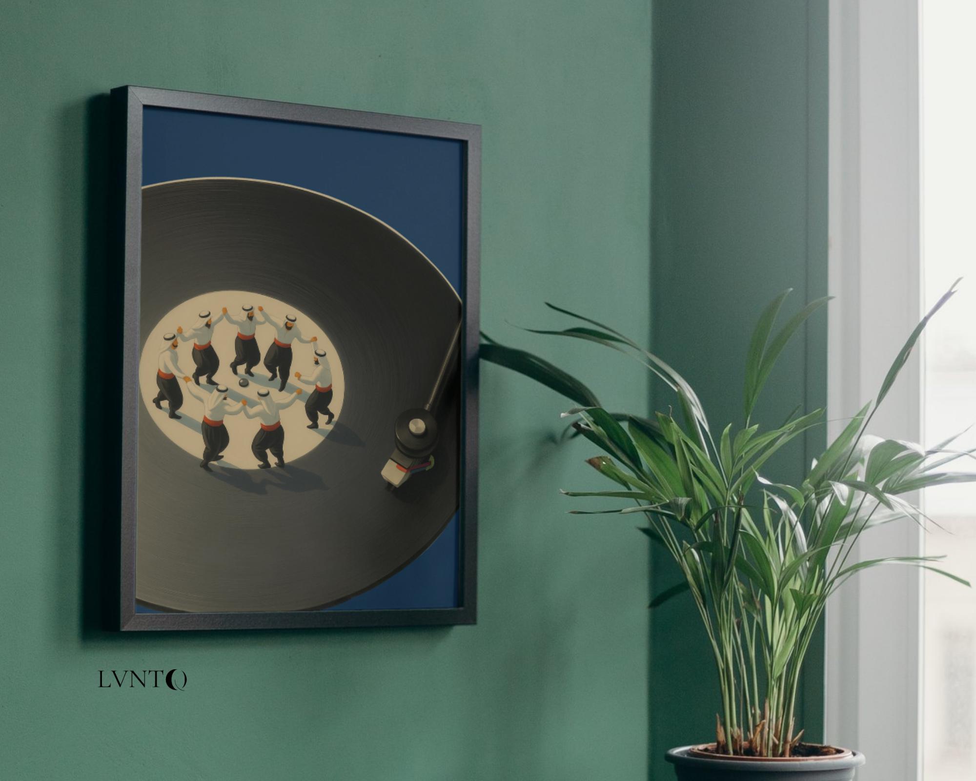 Levantine Decor Retro Dabke Vinyl Record Art Print | Arabic Music Wall Art | Modern ...