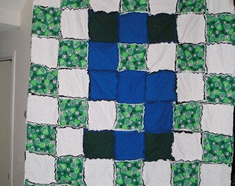 Baby Blanket Soccer Rag Blanket made from Cozy Flannel Fabric