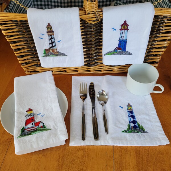 Lighthouse Napkins Etsy
