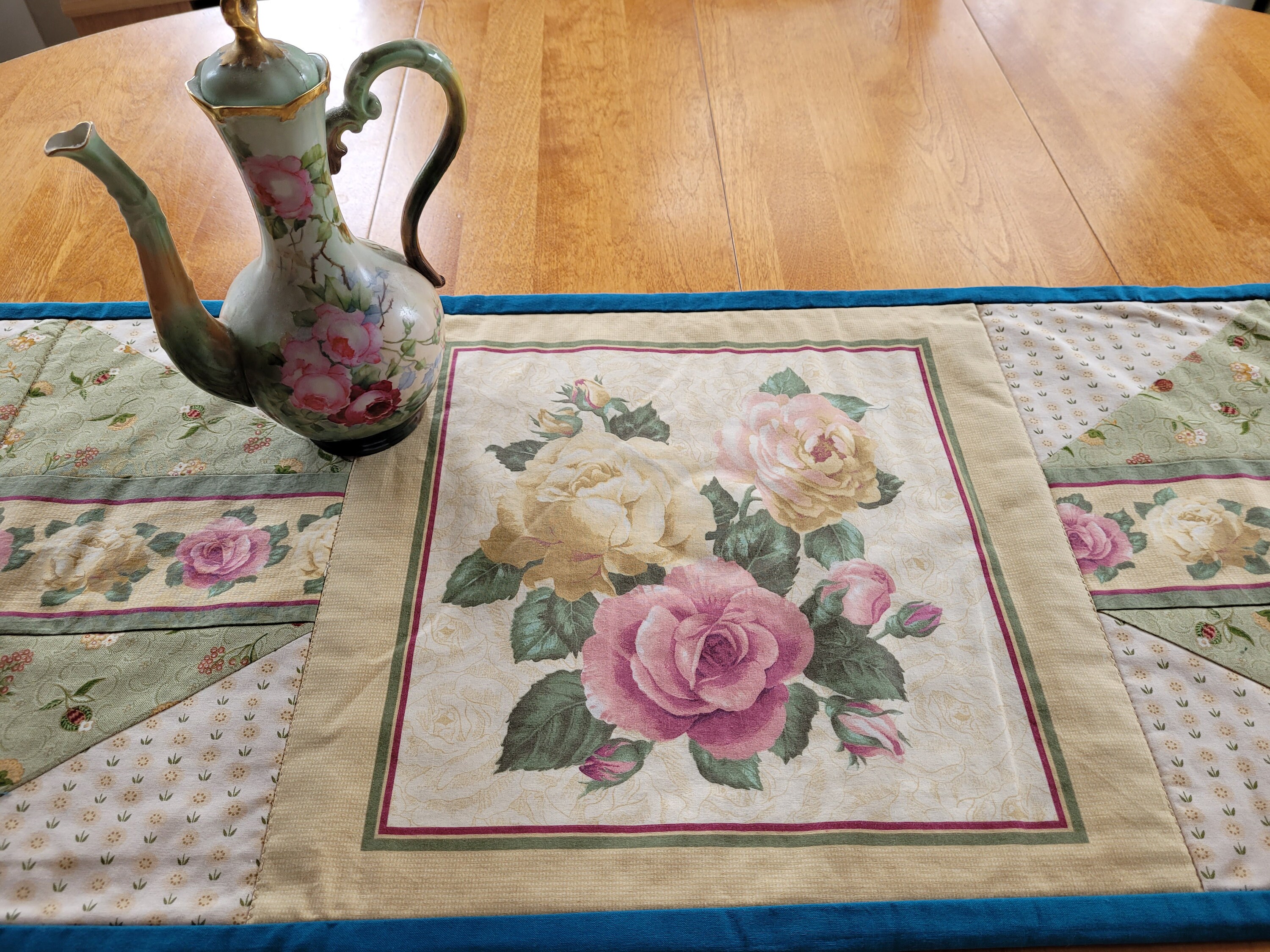 Table Runner Floral Rose Table Runner Roses Handmade Etsy