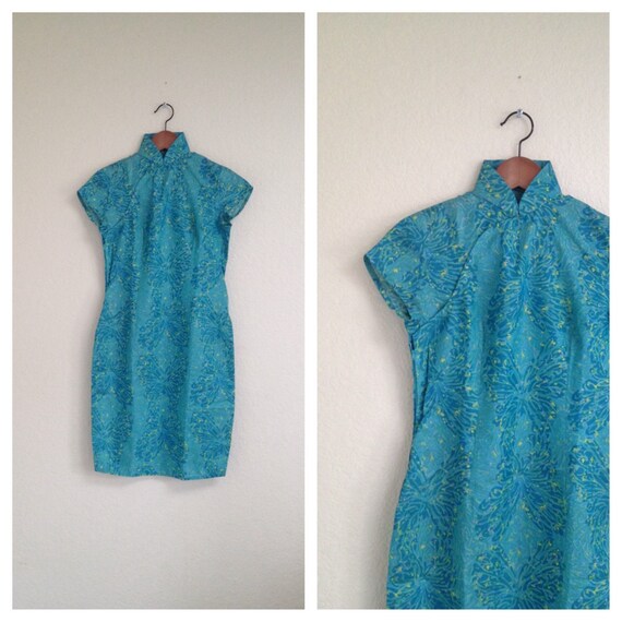 Vintage Butterfly Splash Watercolour qipao sz XS - image 5