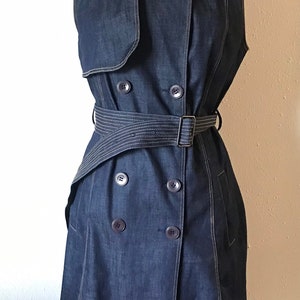 Y2K jean double breasted dress or vest size small or medium image 4