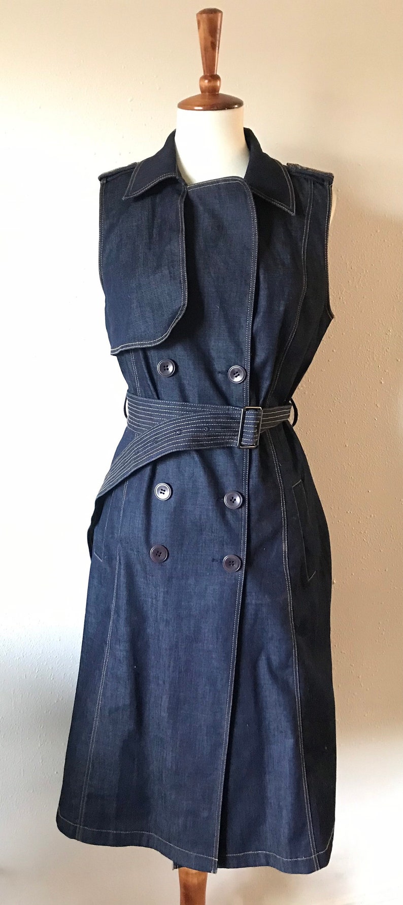 Y2K jean double breasted dress or vest size small or medium image 4