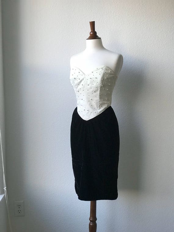 vintage sweetheart velvet wiggle dress sz S or M - image 7