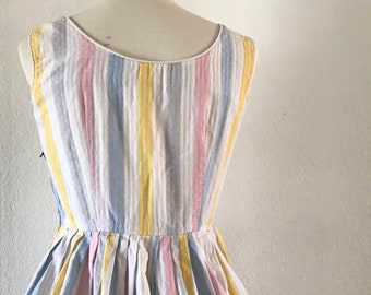 Vintage 50s pastel Ice cream pink and blue day dress size xs