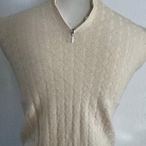 Vintage cream 50s knit shell top size small imagem 5