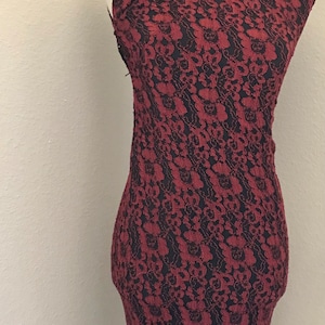 Vintage lace floral red and black cheongsam size xs image 8