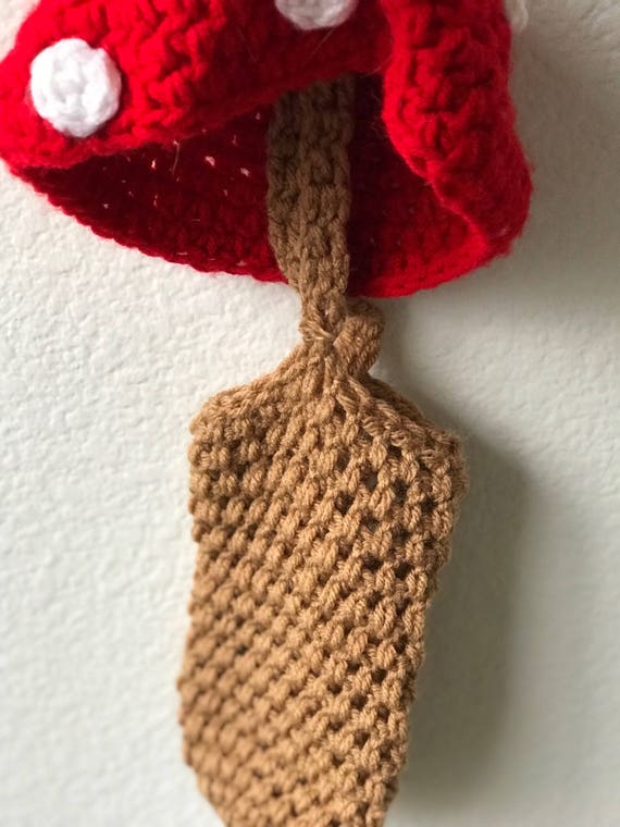Handmade crocheted mushroom pouch cross body bag - image 4