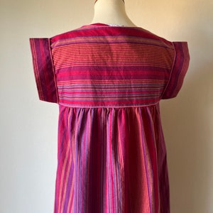 Vintage cotton red and purple hippie muumuu dress size small image 4