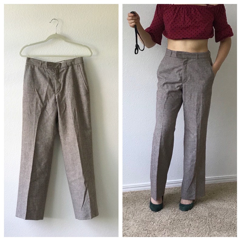 Vintage YSL Yves Saint Laurent Wool Trousers 1970's small image 1