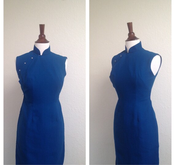 Vintage teal qipao sz XS or S