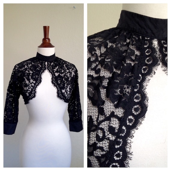 Vintage Noir Lace top 40s - Gem