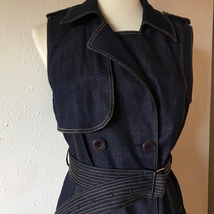 Y2K jean double breasted dress or vest size small or medium image 2