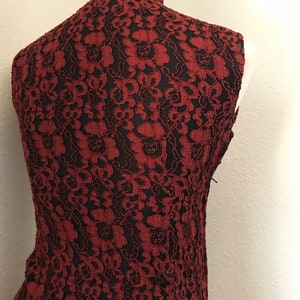 Vintage lace floral red and black cheongsam size xs image 6