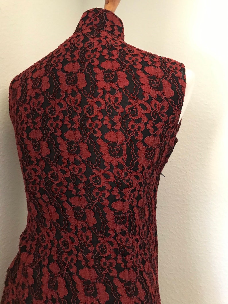 Vintage lace floral red and black cheongsam size xs image 6