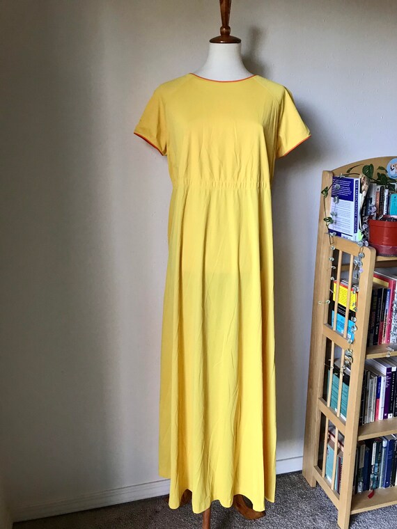 10 Dollar SALE - Vintage yellow maxi night gown d… - image 7