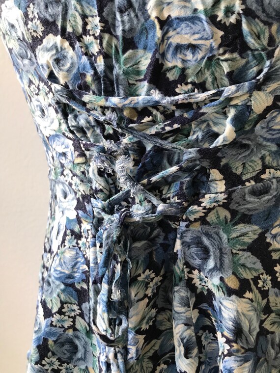 Vintage Blue Floral Babydoll Summer 