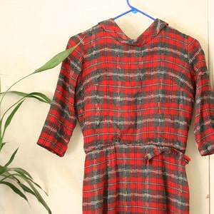 Vintage Mad Men Red PLAID Wiggle Dress - Etsy