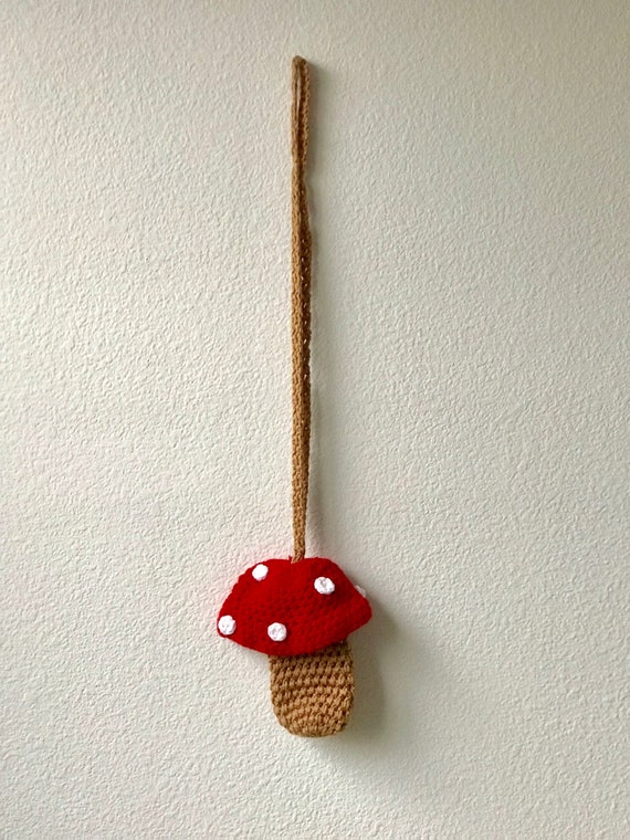 Handmade crocheted mushroom pouch cross body bag - image 5