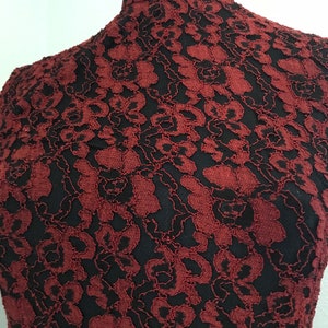 Vintage lace floral red and black cheongsam size xs image 2