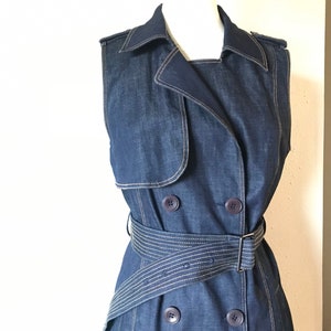 Y2K jean double breasted dress or vest size small or medium image 3