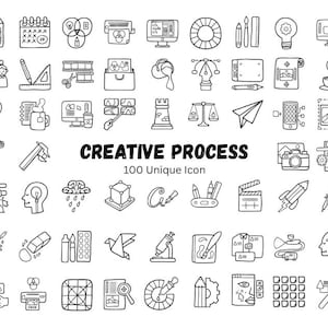 Creative Process Icons / Planner Icons / Phone Icons / SVG Icon / Clip art Icon /