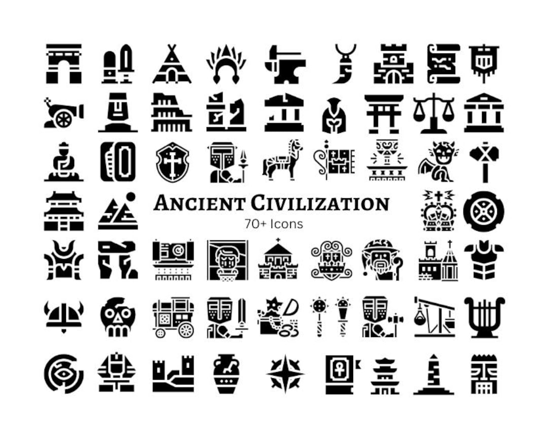 Ancient Civilization Icon Pack / Medieval Icons / Historical Clipart ...