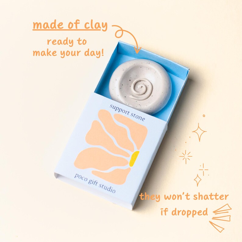 pocket hug, zen spiral worry stone, fidget toy adult, stim toy, emotional support gift, self care box, pocket hug, stress relief stone, hug in a box, polymer clay stone