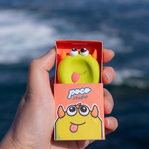 Handmade Monster Worry Stone, Polymer Clay Pocket Hug, Silly Emotional Support Worry Buddy