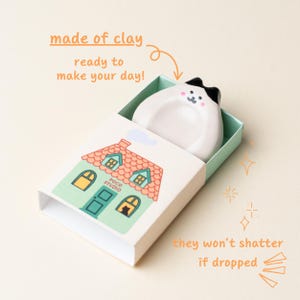 Calico cat worry stone, cute anti anxiety fidget toys, stress relief gift for her, thumb buddy, pocket hug stim toy for neurodivergent gift, cat lover gift set