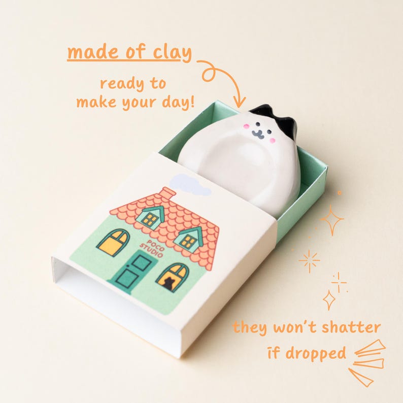 Calico cat worry stone, cute anti anxiety fidget toys, stress relief gift for her, thumb buddy, pocket hug stim toy for neurodivergent gift, cat lover gift set